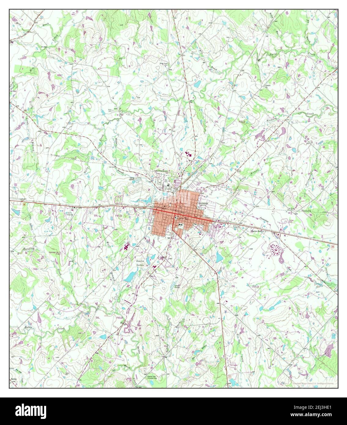 Giddings, Texas, map 1958, 124000, United States of America by