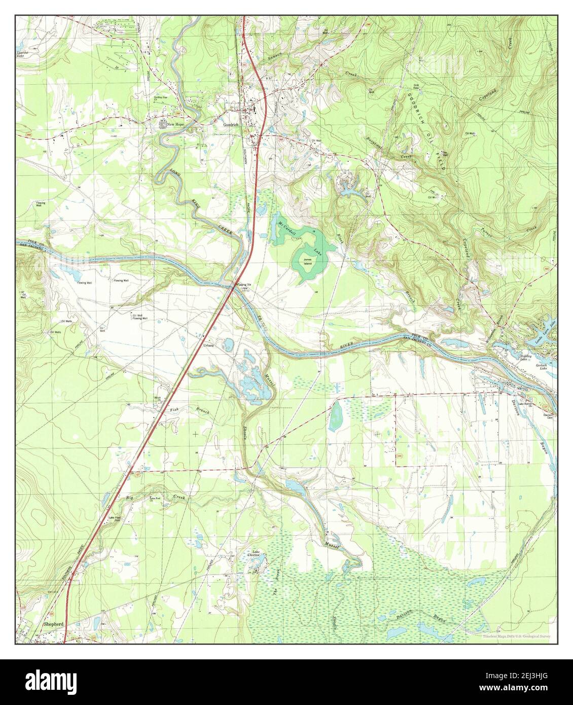 Goodrich, Texas, map 1984, 124000, United States of America by