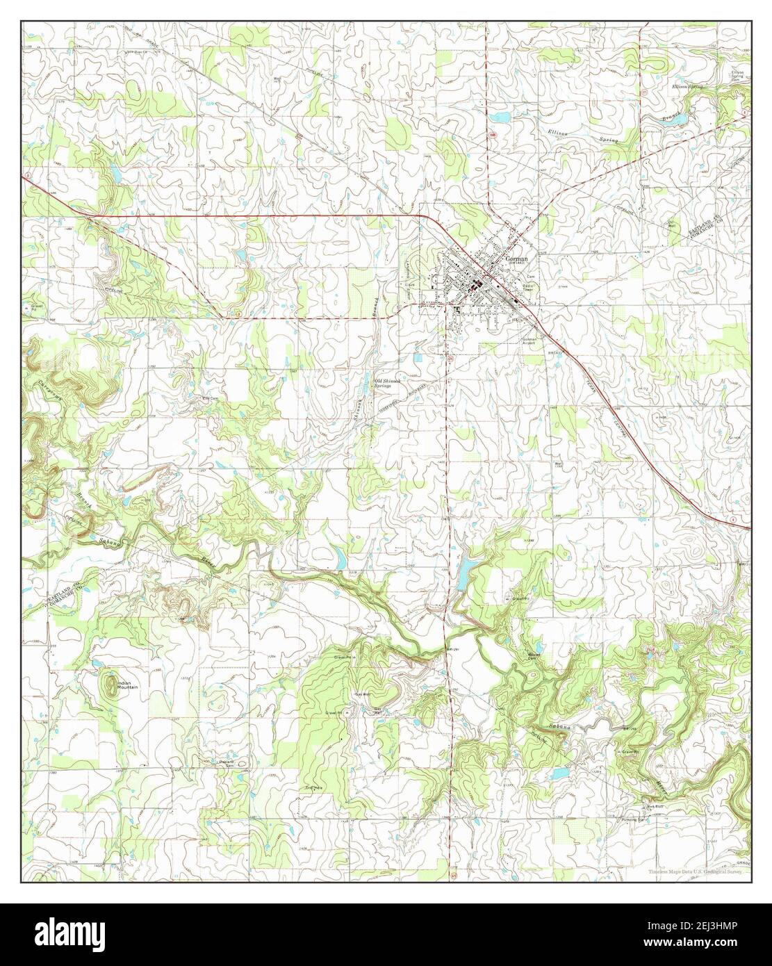 Gorman, Texas, map 1968, 124000, United States of America by Timeless