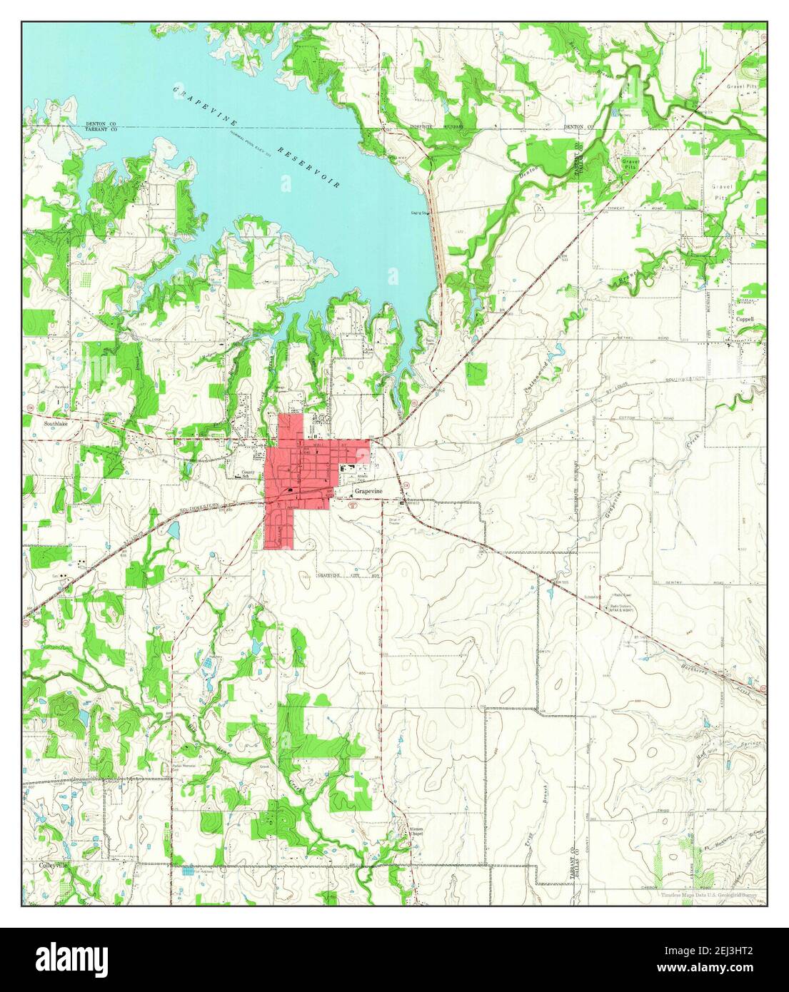Grapevine, Texas, map 1959, 124000, United States of America by