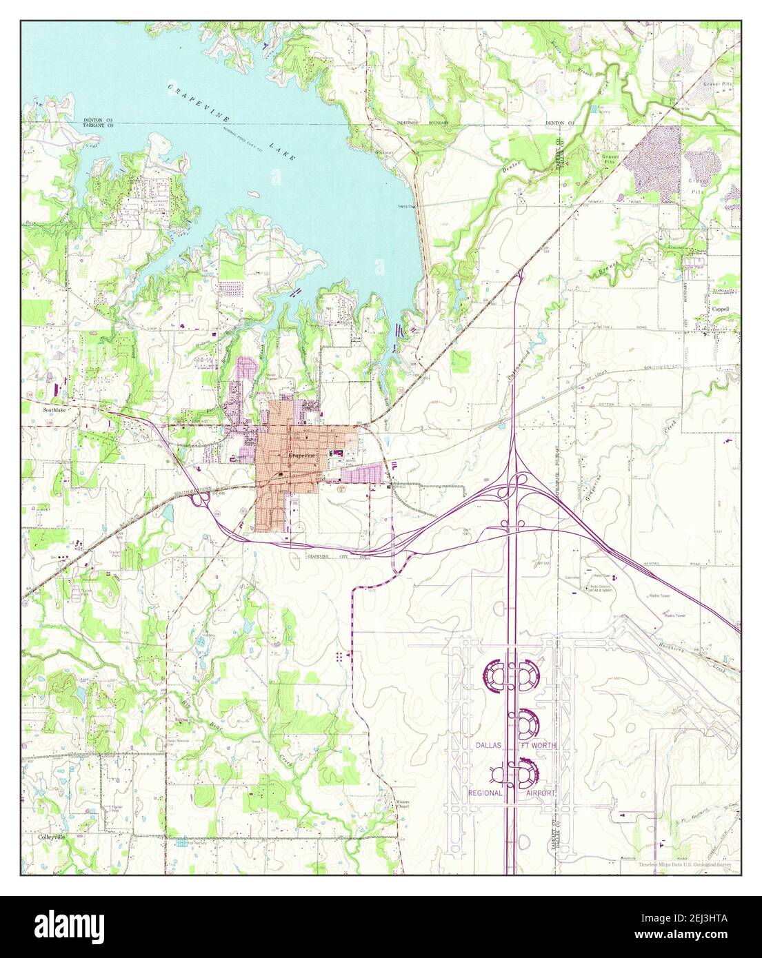 Grapevine, Texas, map 1959, 124000, United States of America by