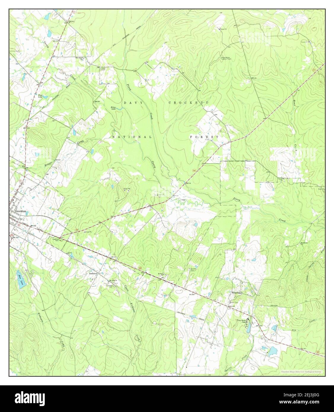 Groveton East, Texas, map 1963, 124000, United States of America by