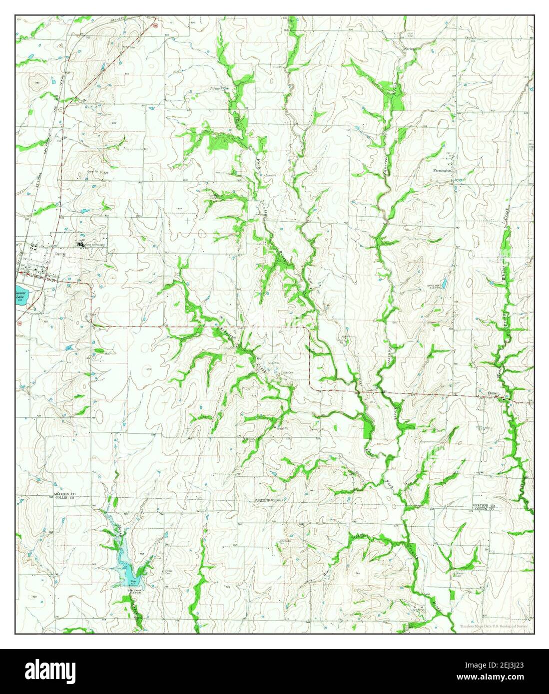Gunter, Texas, map 1961, 124000, United States of America by Timeless Maps, data U.S