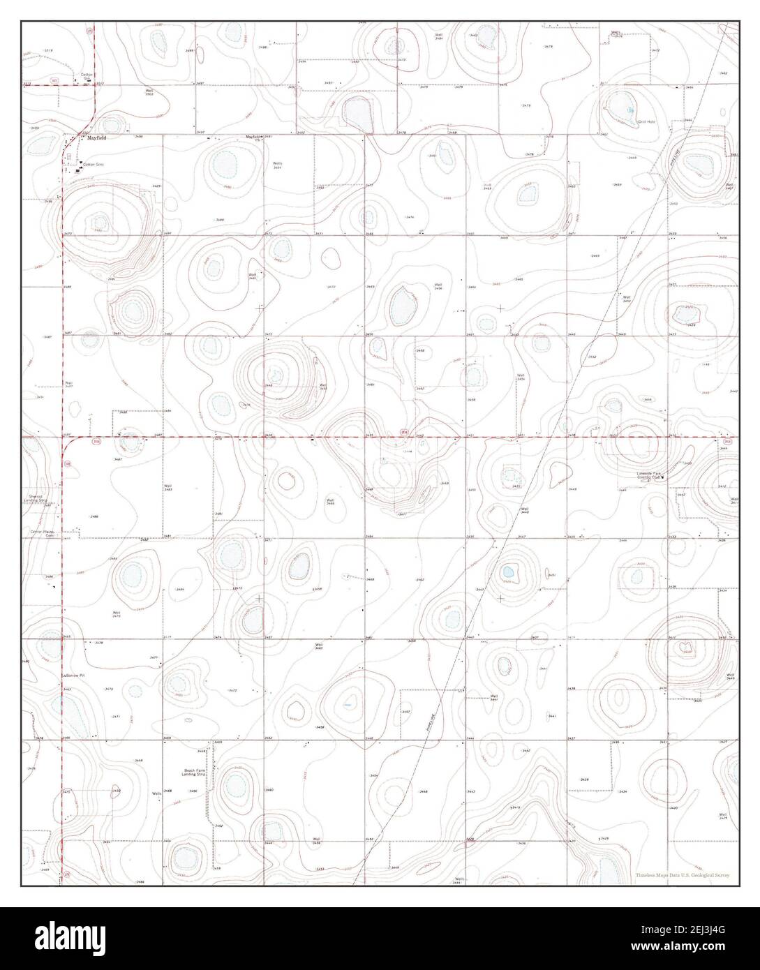 Hale Center SW, Texas, map 1968, 124000, United States of America by