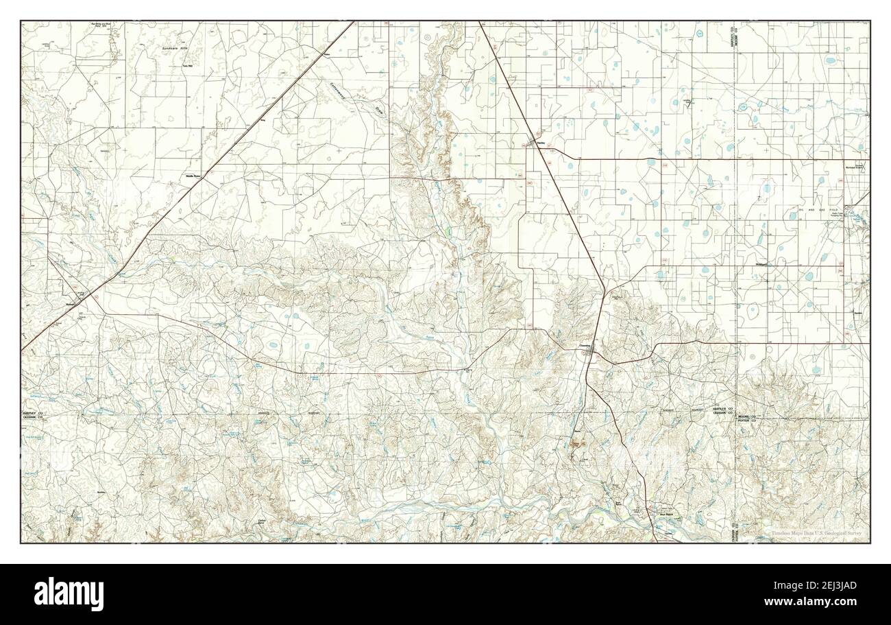 Hartley, Texas, map 1985, 1100000, United States of America by Timeless Maps, data U.S