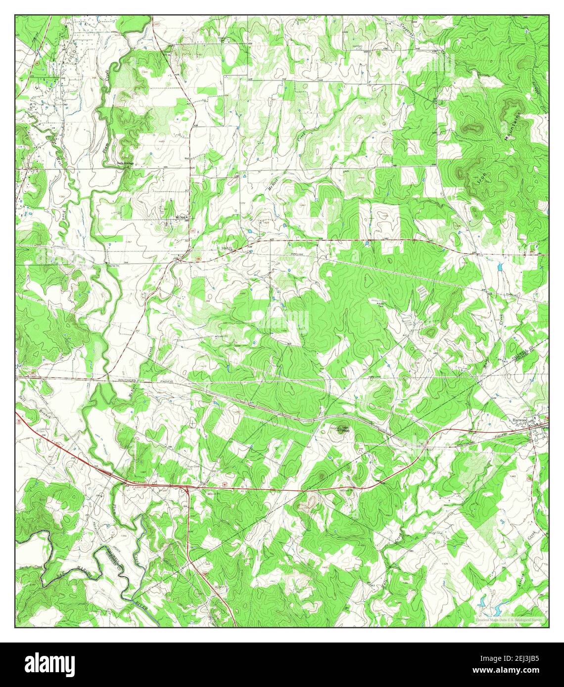 Harwood, Texas, map 1964, 124000, United States of America by Timeless
