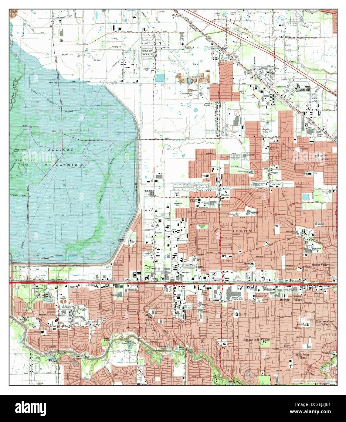 Hedwig Village, Texas, map 1982, 1:24000, United States of America by Timeless Maps, data U.S. Geological Survey Stock Photo