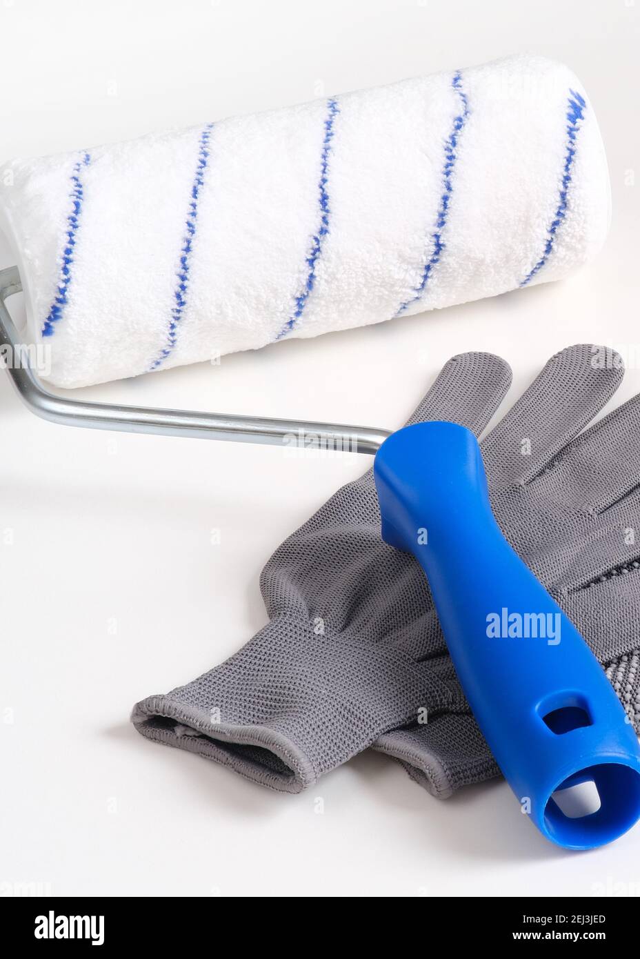Paint roller, protective gloves, everything for repair and painting
