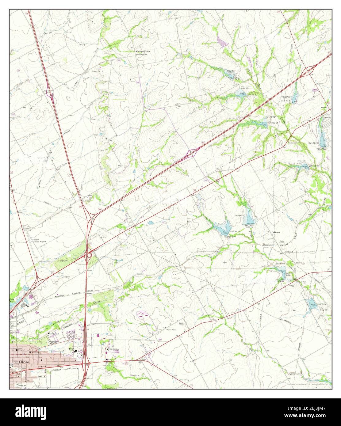 Hillsboro East, Texas, map 1966, 124000, United States of America by
