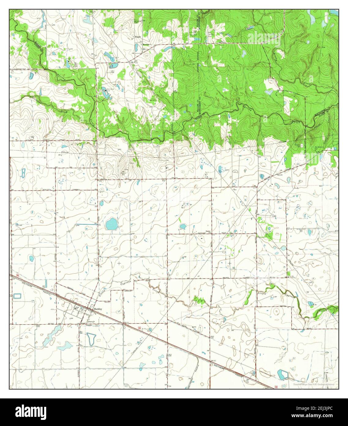 Hockley, Texas, map 1962, 124000, United States of America by Timeless
