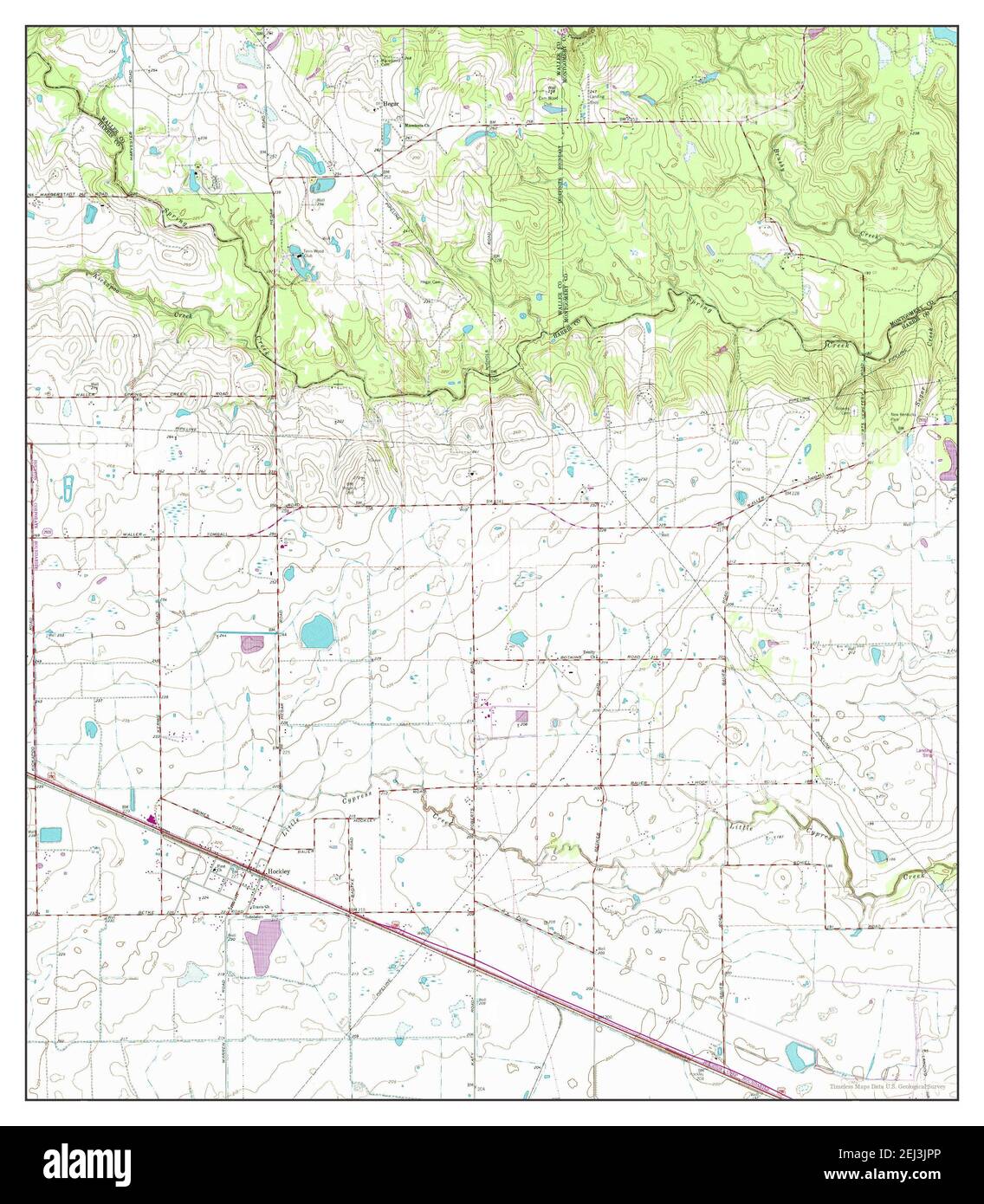 Hockley, Texas, map 1962, 124000, United States of America by Timeless