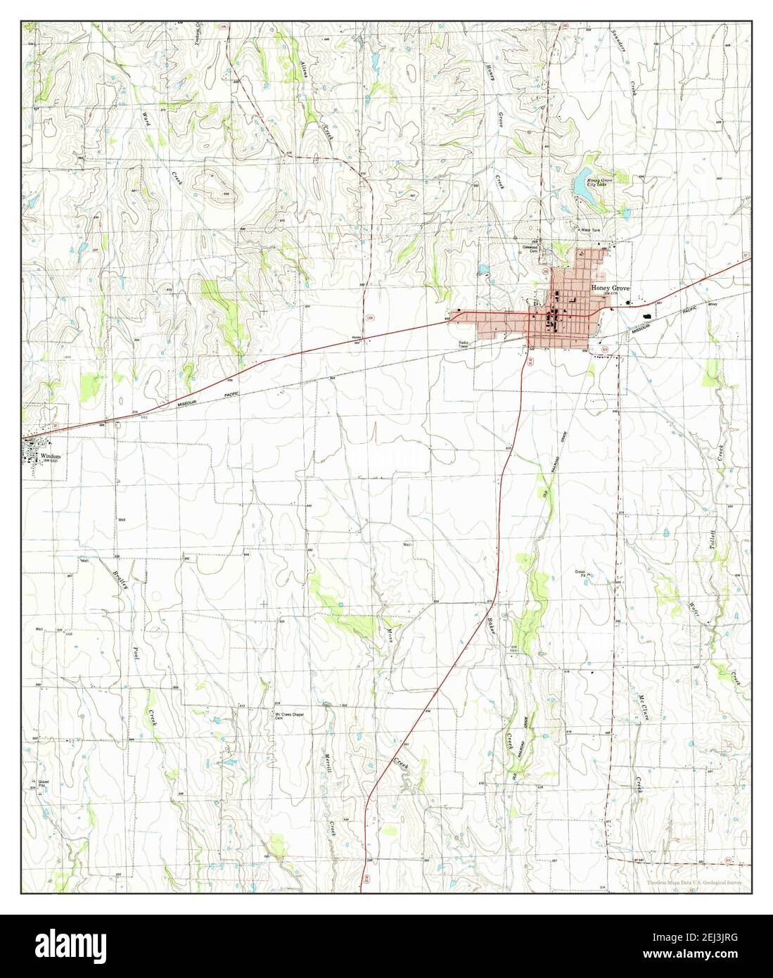 Honey Grove, Texas, map 1984, 124000, United States of America by