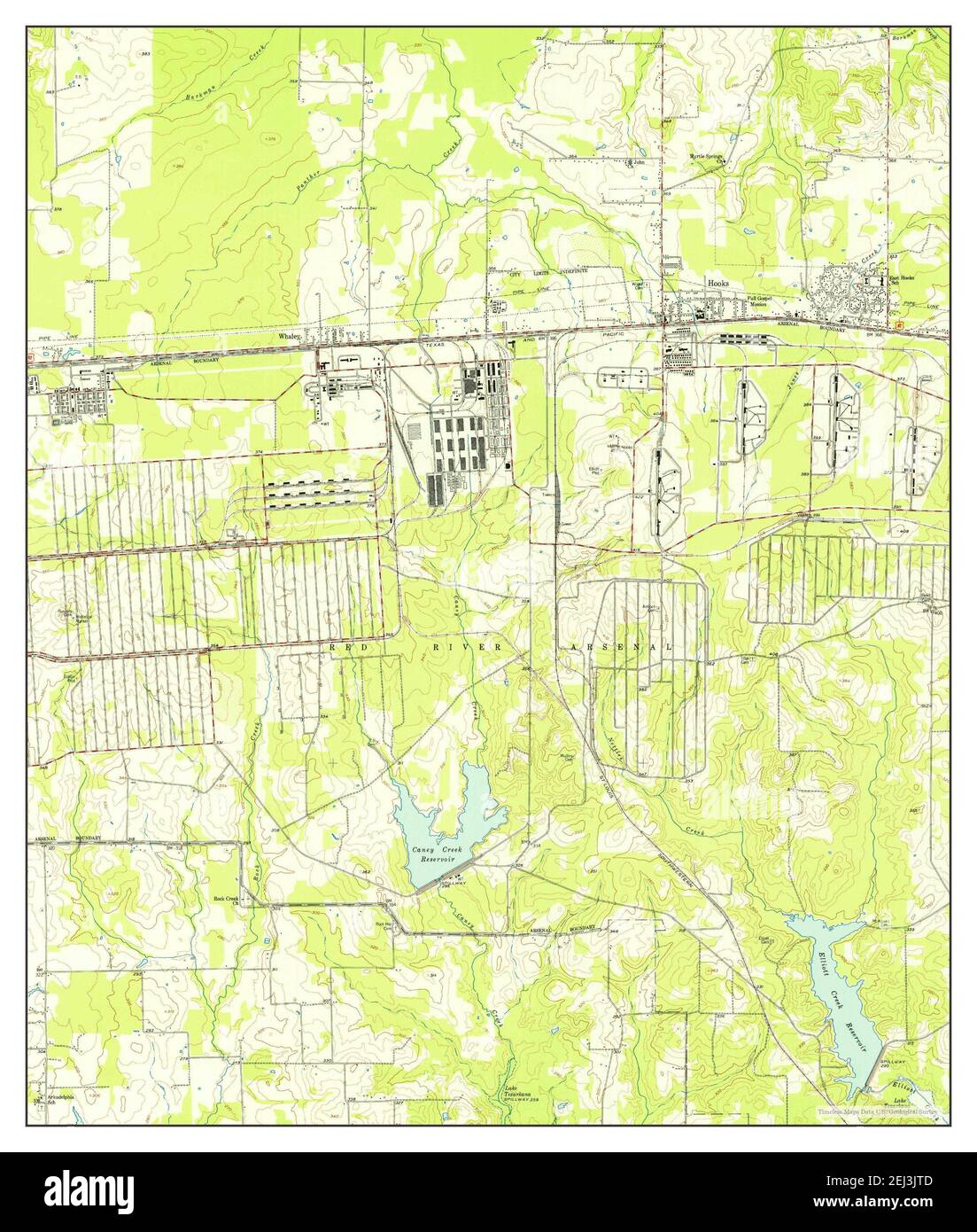 Hooks, Texas, map 1954, 124000, United States of America by Timeless