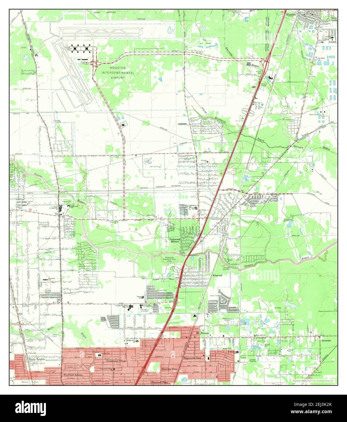 Humble, Texas, map 1967, 124000, United States of America by Timeless Maps, data U.S