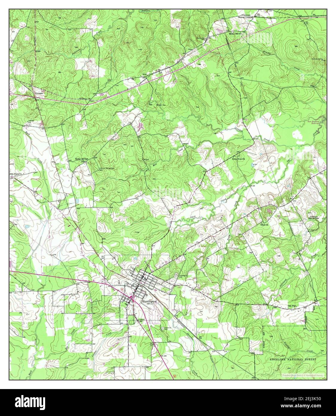 Huntington, Texas, map 1949, 1:24000, United States of America by Timeless Maps, data U.S. Geological Survey Stock Photo