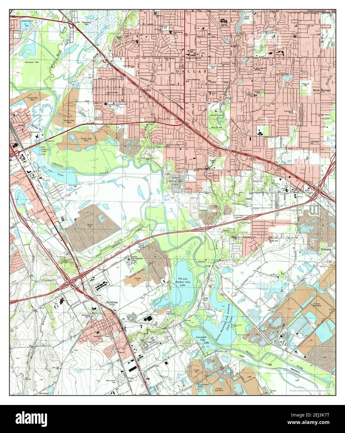 Hutchins, Texas, map 1995, 124000, United States of America by