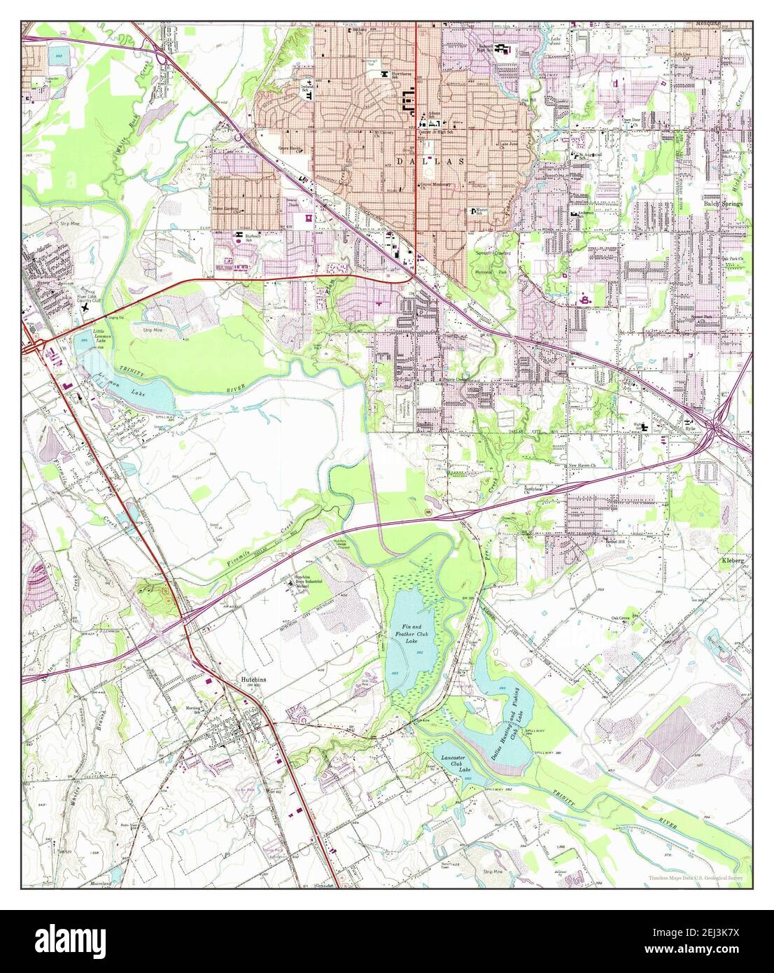 Hutchins, Texas, map 1958, 124000, United States of America by