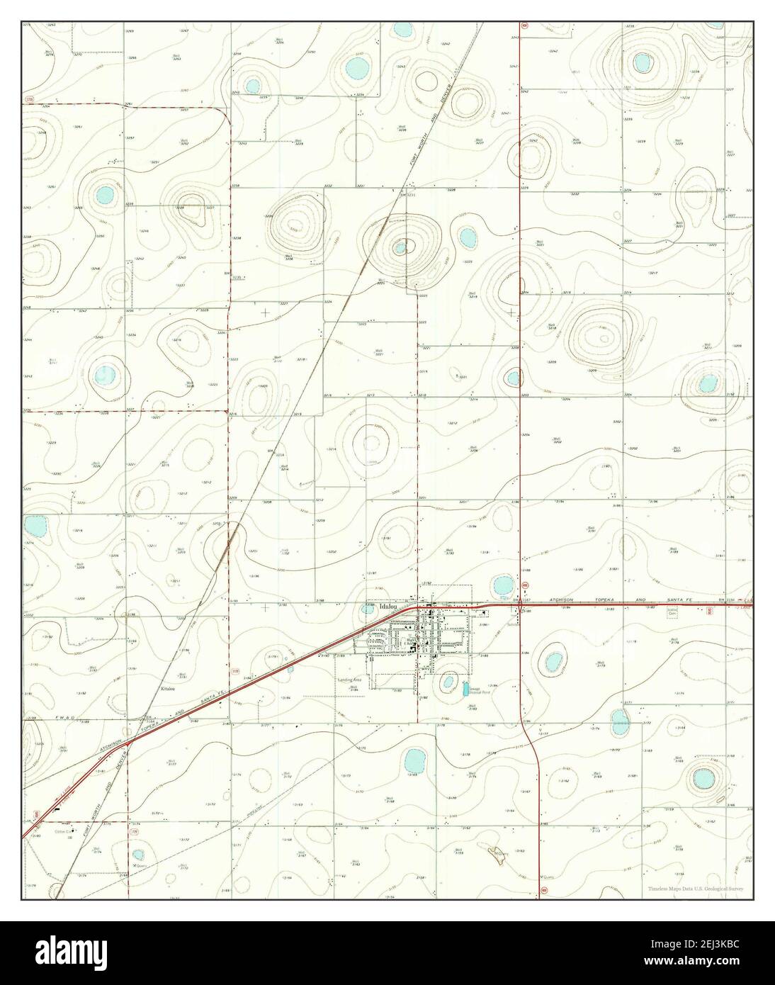 Idalou, Texas, map 1965, 124000, United States of America by Timeless