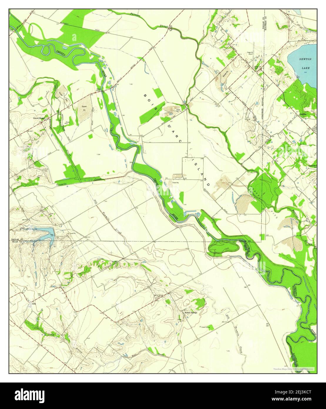 India, Texas, map 1959, 124000, United States of America by Timeless