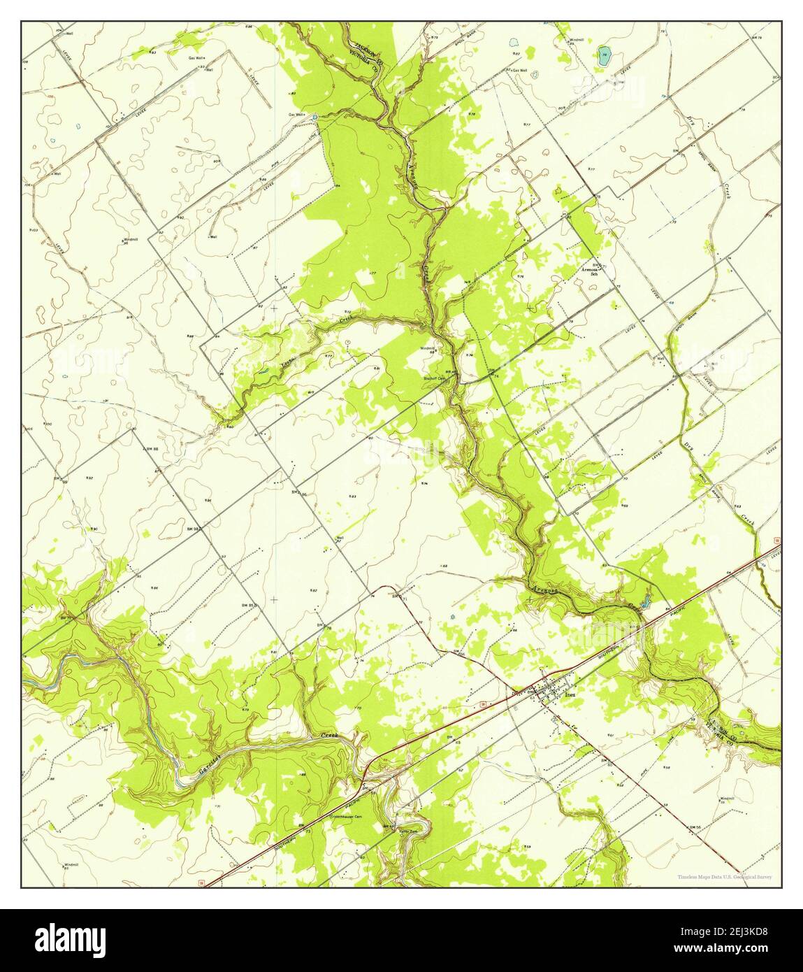 Inez, Texas, map 1951, 124000, United States of America by Timeless