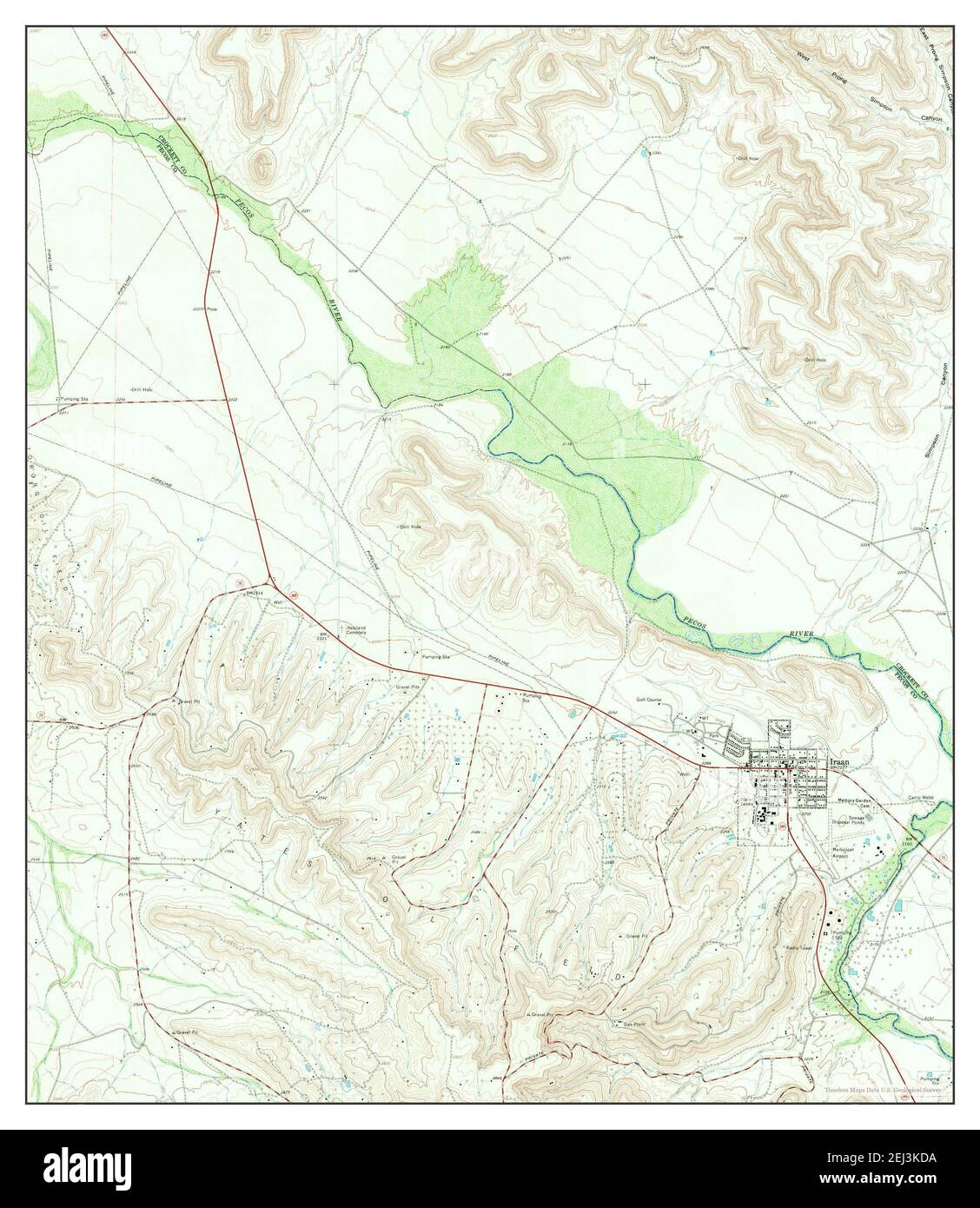 Iraan, Texas, map 1967, 124000, United States of America by Timeless