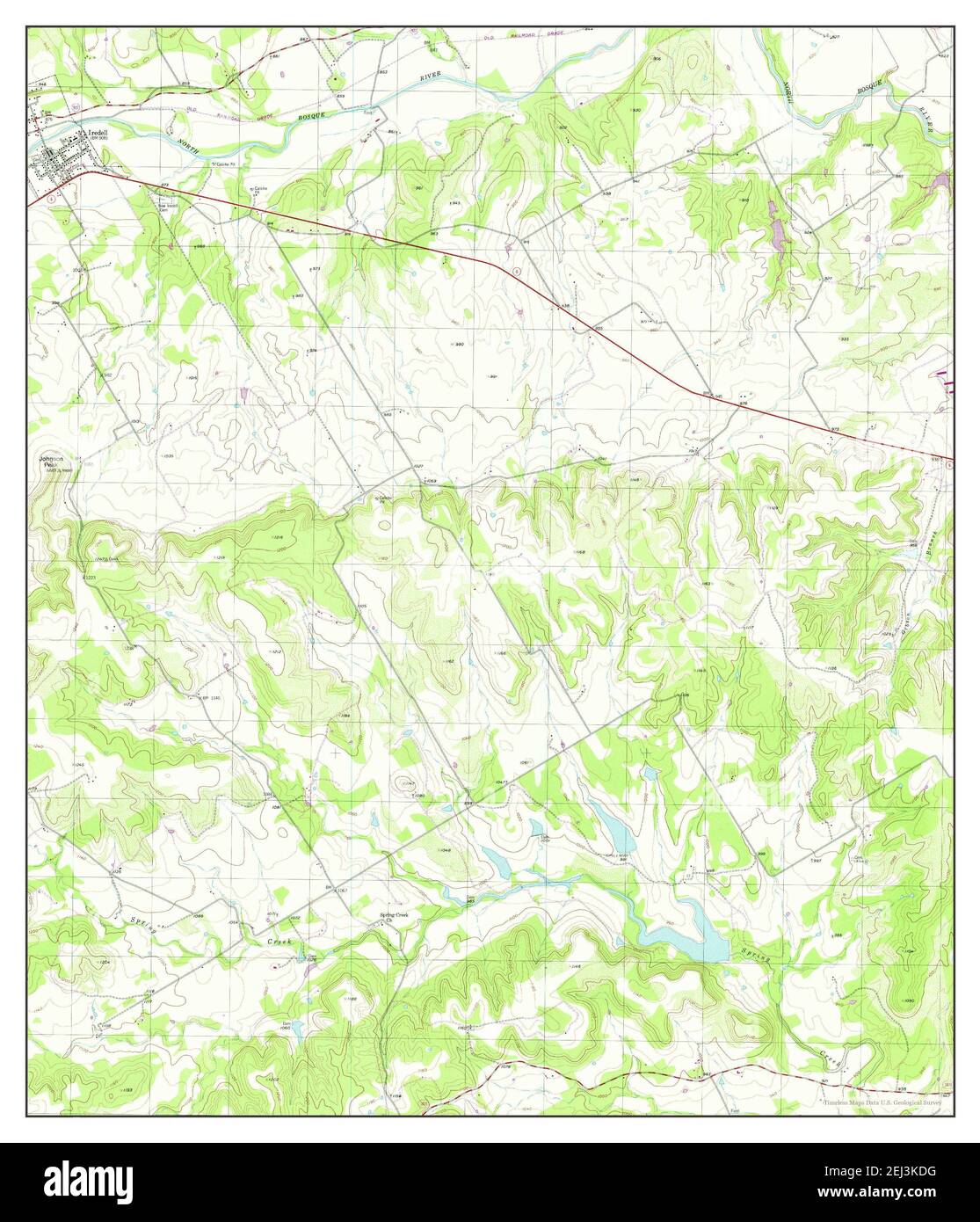 Iredell, Texas, map 1956, 124000, United States of America by Timeless