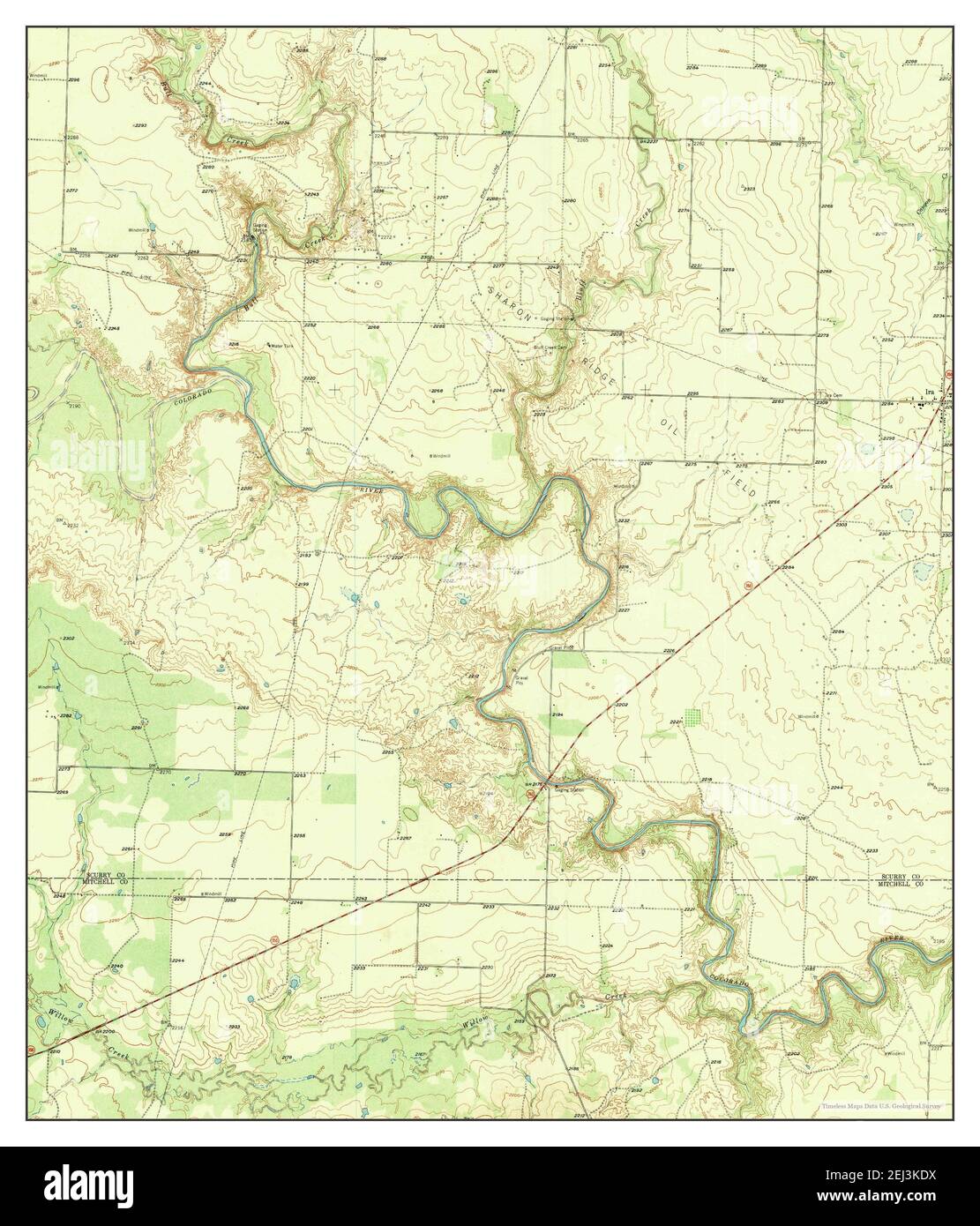 Ira, Texas, map 1951, 124000, United States of America by Timeless