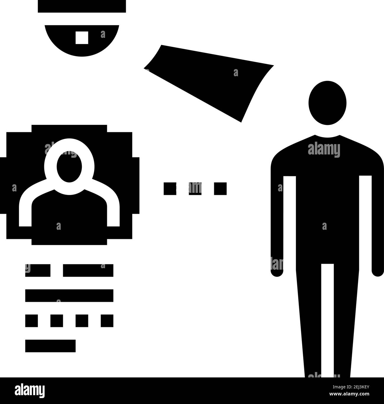 video camera with face id technology glyph icon vector illustration ...