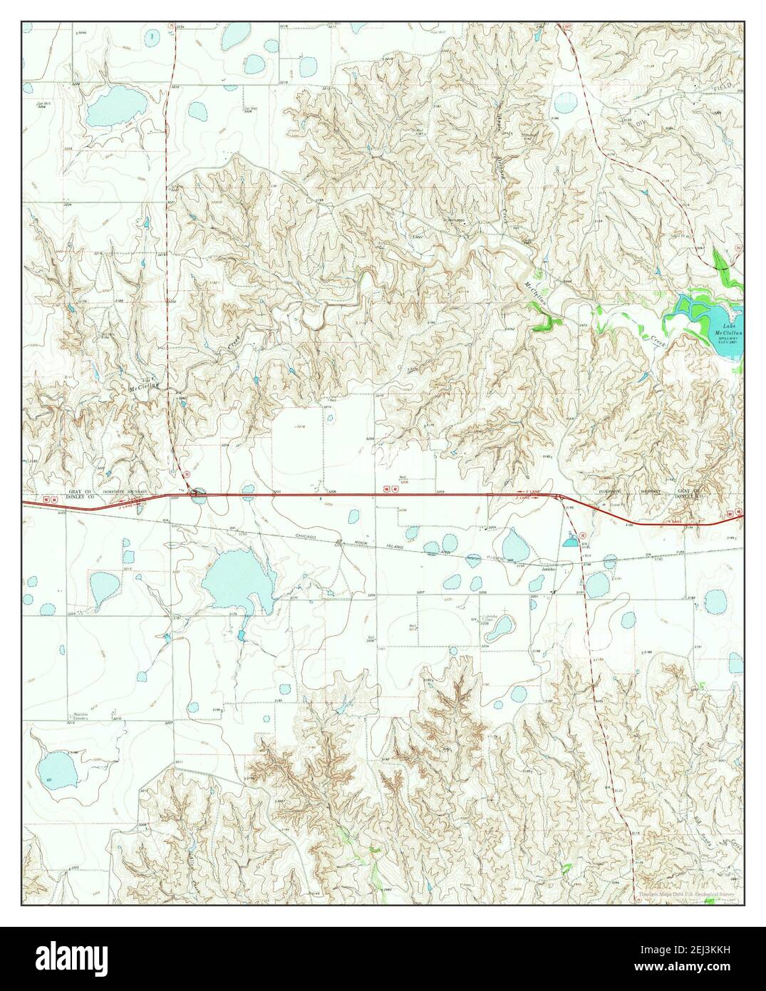 Jericho, Texas, map 1964, 124000, United States of America by Timeless
