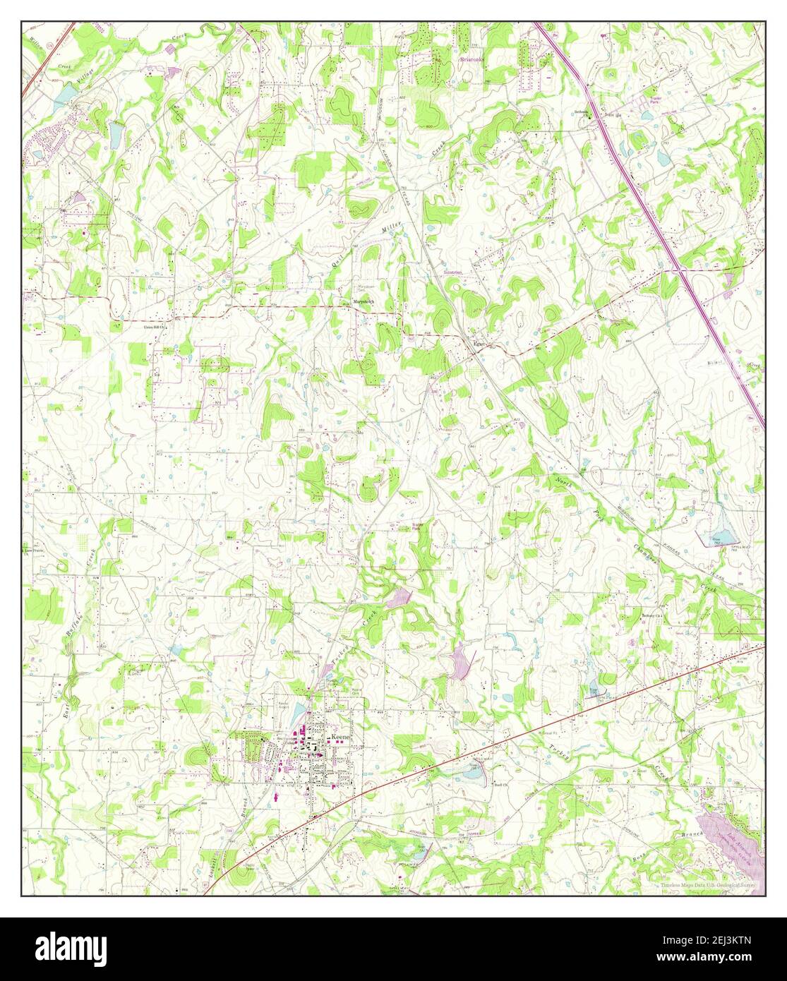 Keene, Texas, map 1960, 124000, United States of America by Timeless