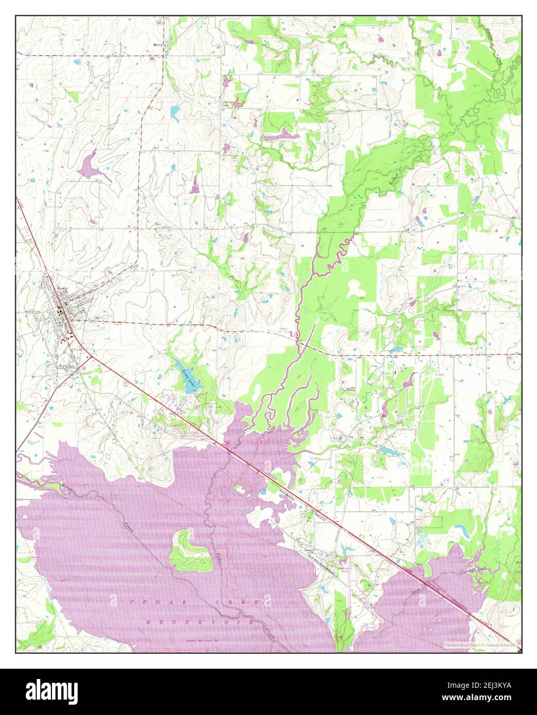 Kemp, Texas, map 1961, 124000, United States of America by Timeless