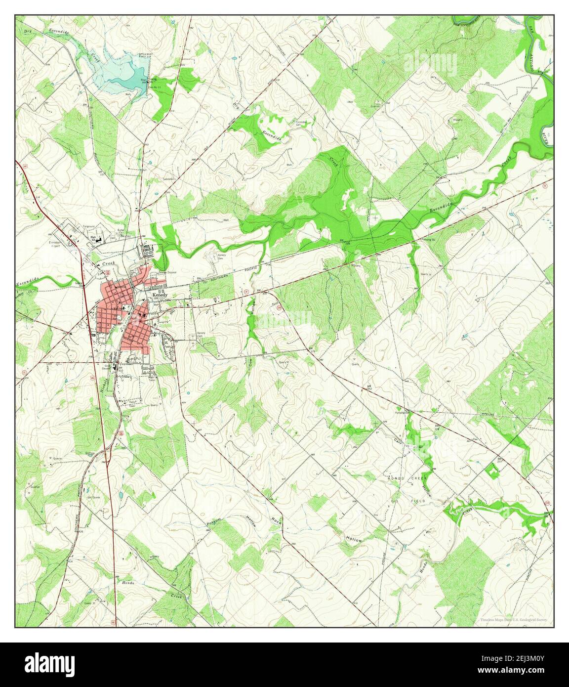 Kenedy, Texas, map 1961, 124000, United States of America by Timeless