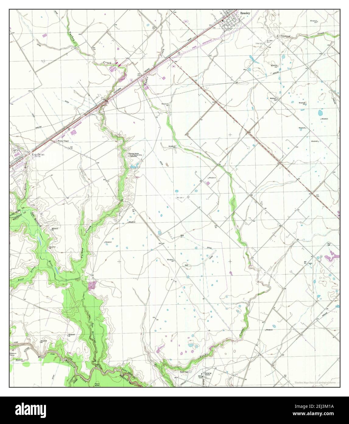 Kendleton, Texas, map 1953, 124000, United States of America by