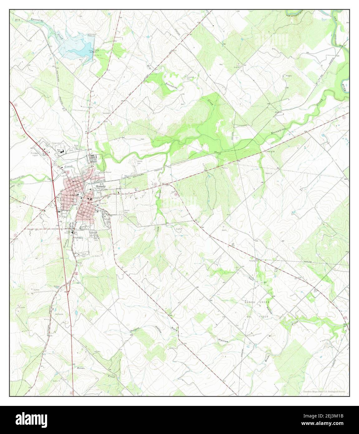 Kenedy, Texas, map 1961, 124000, United States of America by Timeless