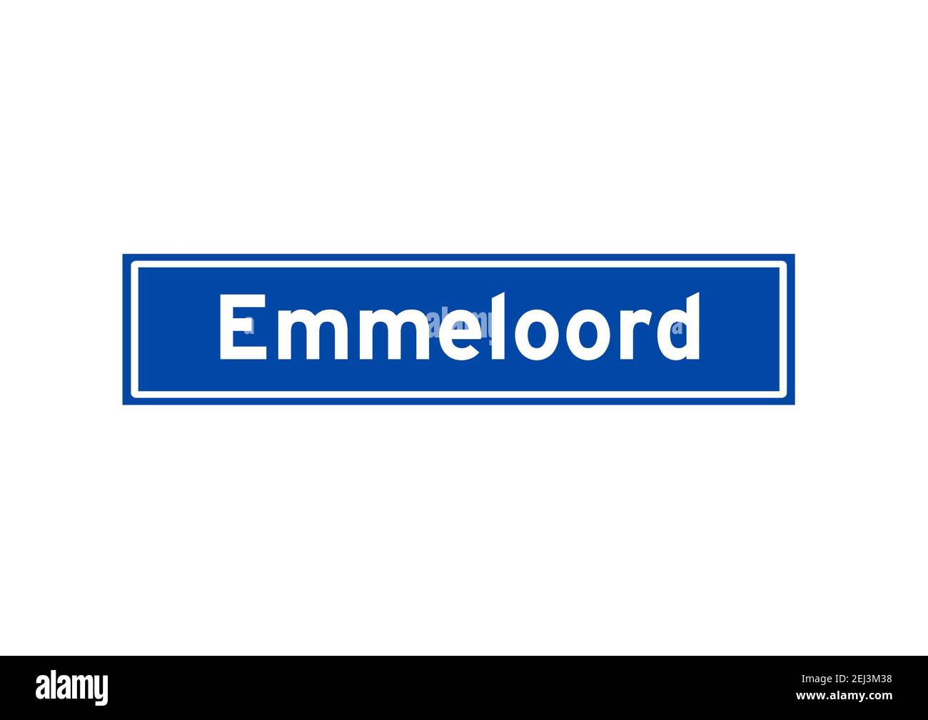 Emmeloord isolated Dutch place name sign. City sign from the Netherlands. Stock Photo