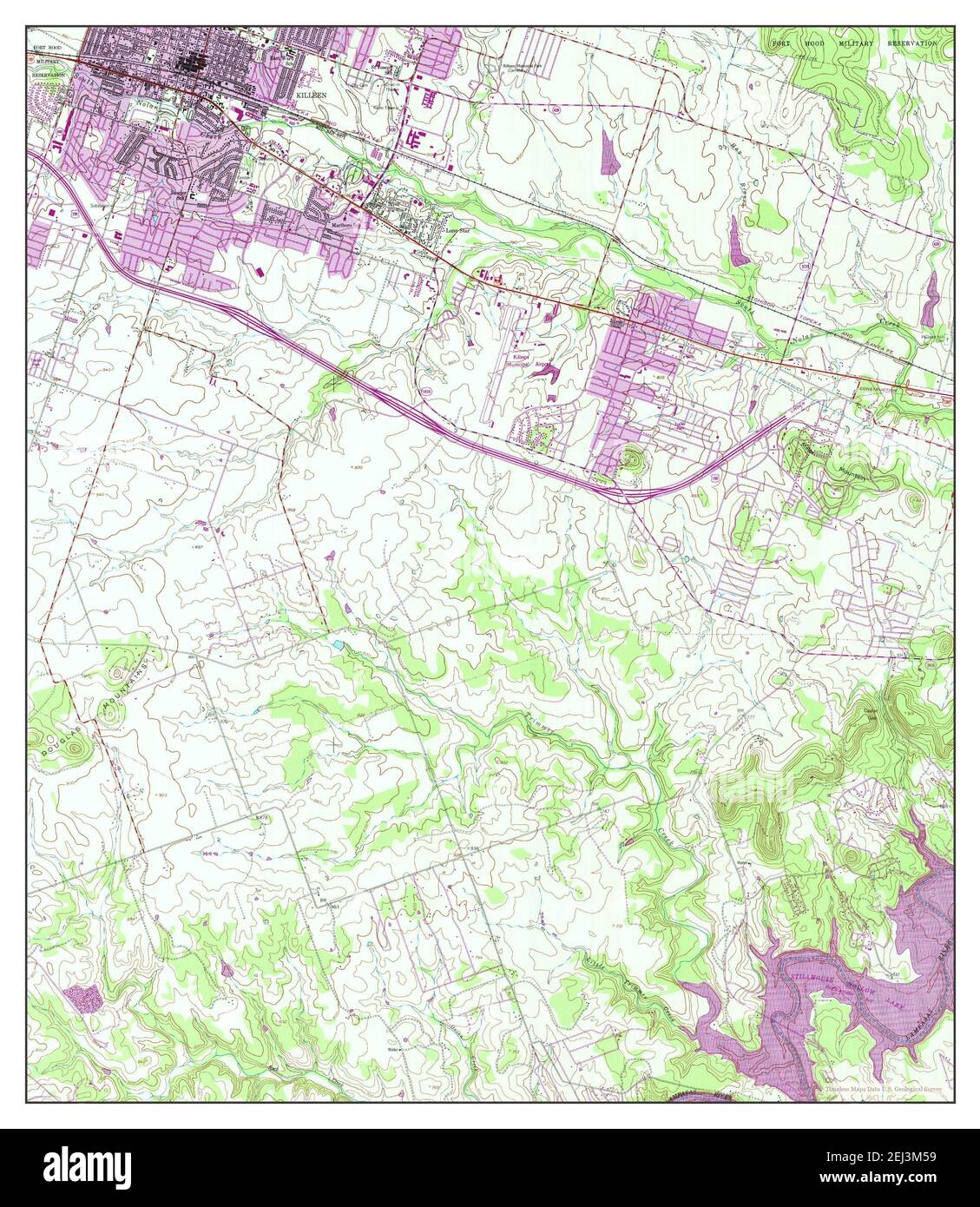 Killeen, Texas, map 1958, 124000, United States of America by Timeless
