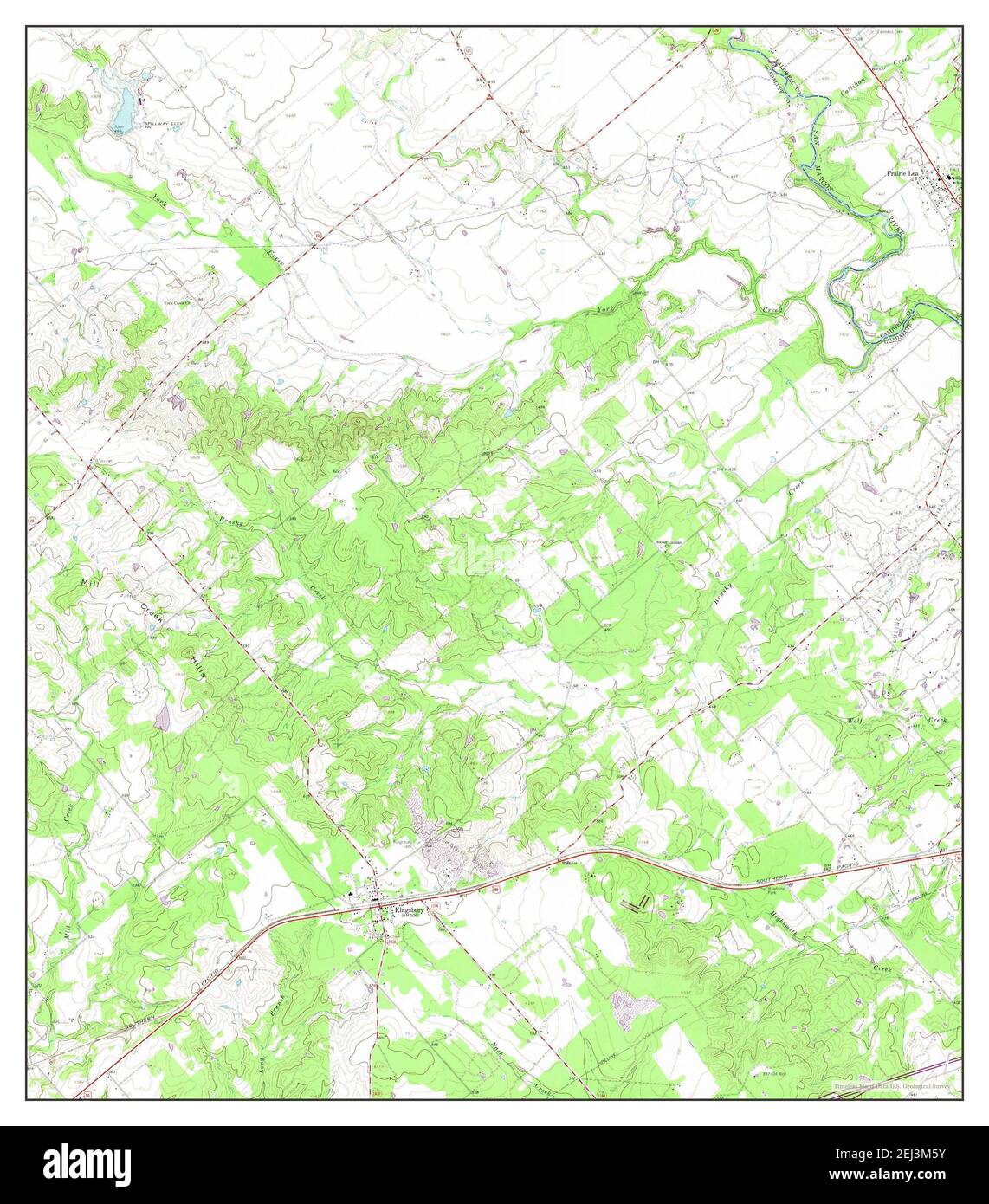 Kingsbury, Texas, map 1964, 124000, United States of America by