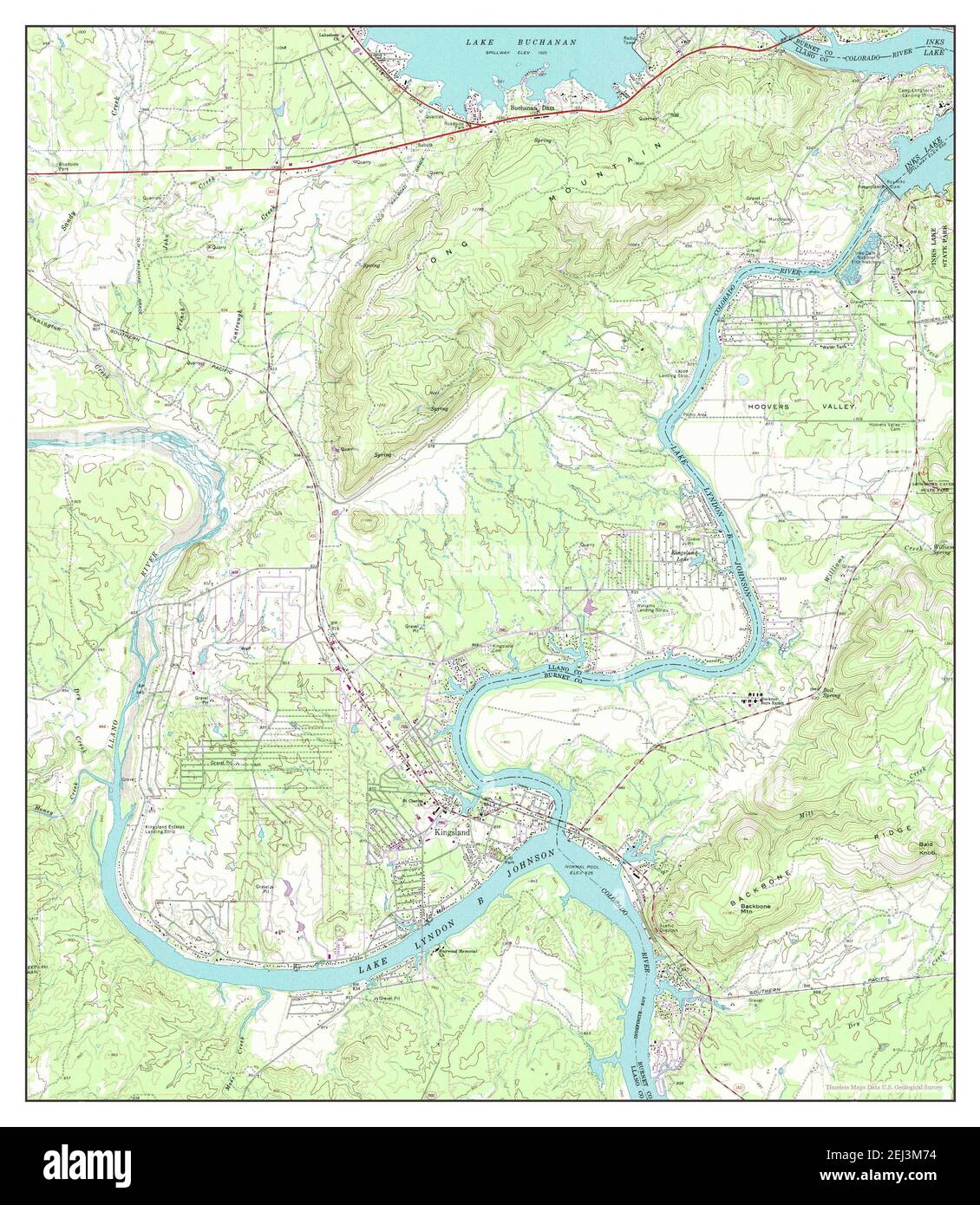 Kingsland, Texas, map 1967, 124000, United States of America by