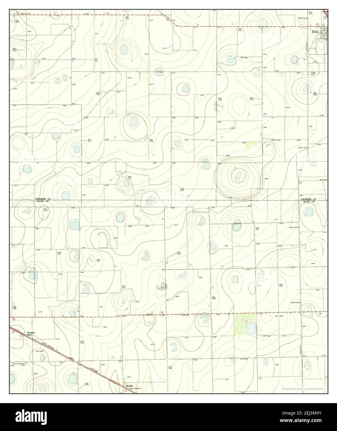 Kress West, Texas, map 1965, 124000, United States of America by Timeless Maps, data U.S