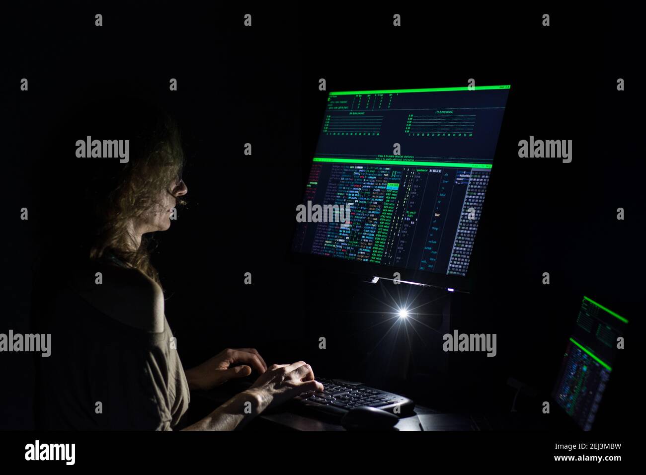 Hacker coding at night cybersecurity concept Stock Photo - Alamy