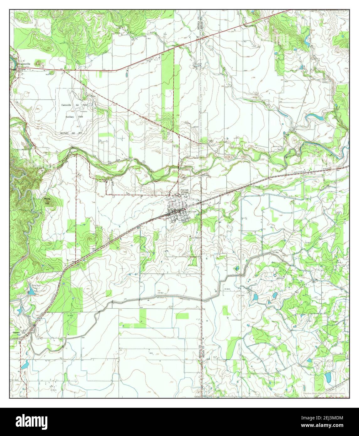 La Coste, Texas, map 1958, 124000, United States of America by