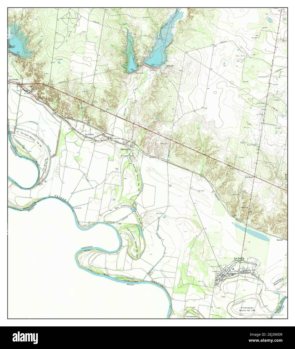 La Grulla, Texas, map 1965, 124000, United States of America by