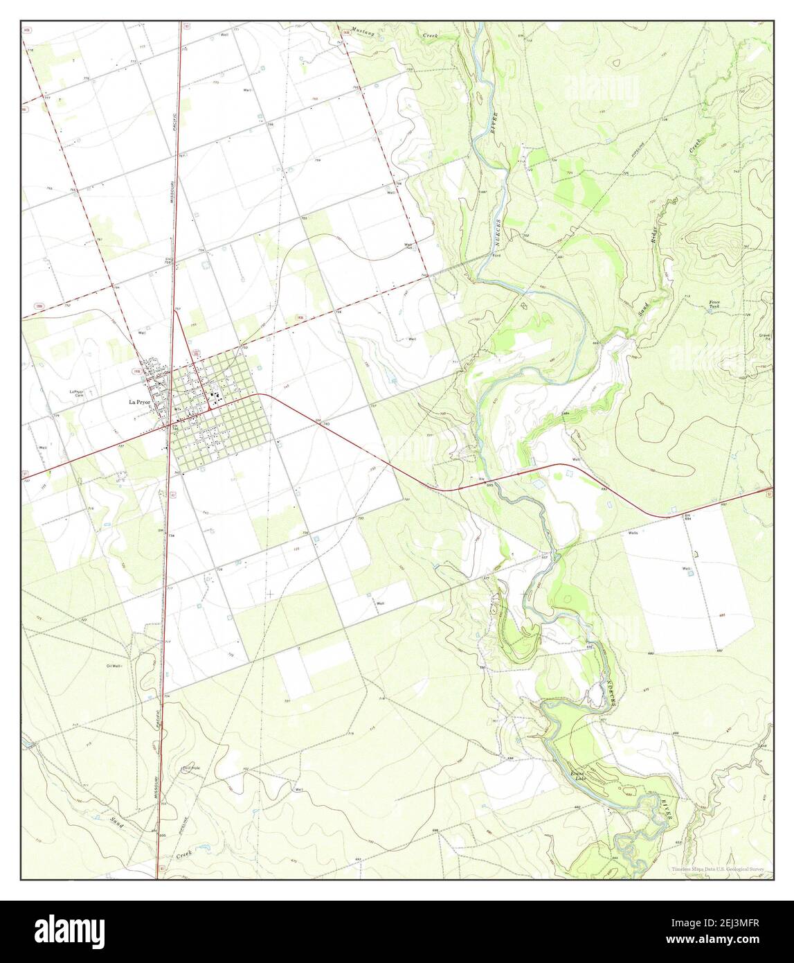 La Pryor, Texas, map 1972, 124000, United States of America by