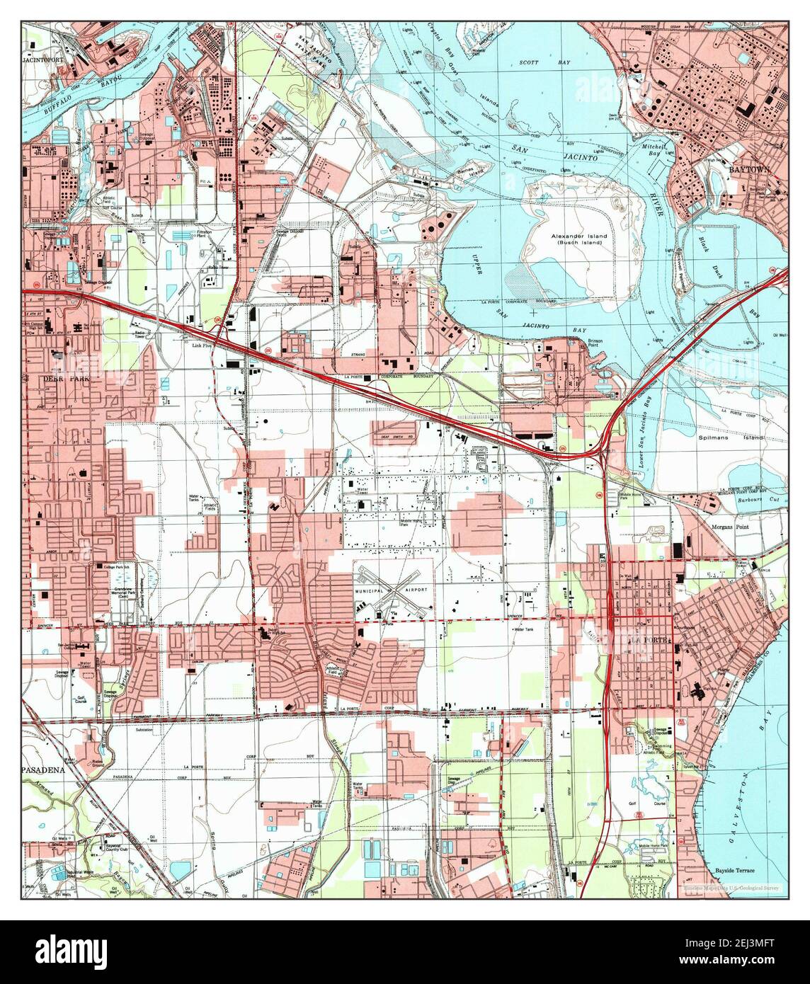 Map of la porte hi res stock photography - La Porte Texas Map 1995 124000 United States Of America By Timeless Maps Data Us Geological Survey 2EJ3MFT