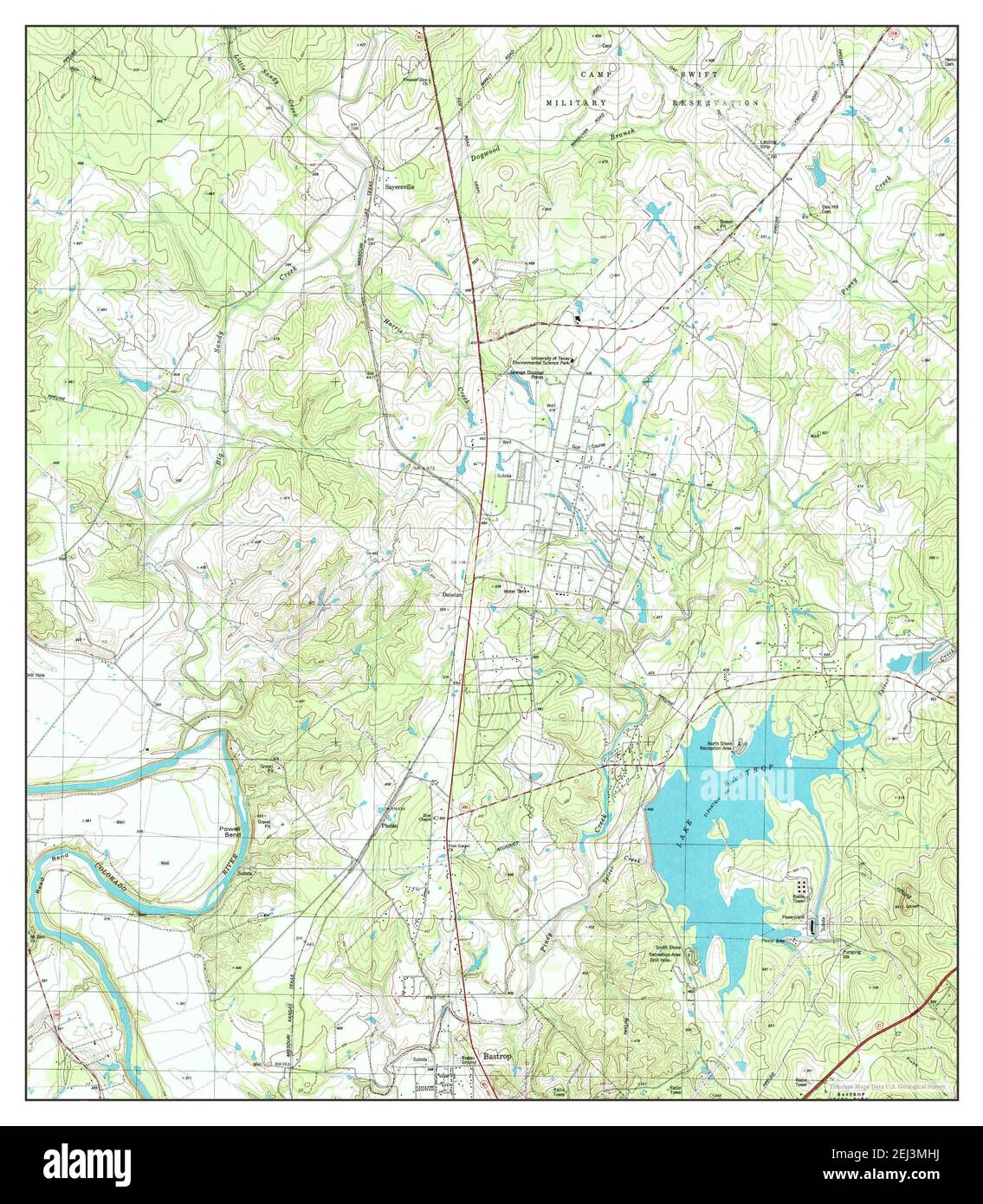 Lake Bastrop, Texas, map 1982, 1:24000, United States of America by ...