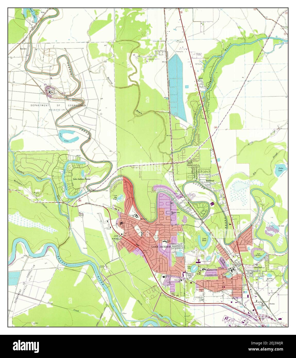 Lake Jackson, Texas, map 1963, 124000, United States of America by