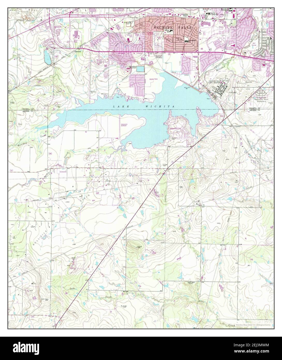 Lake Wichita, Texas, map 1956, 124000, United States of America by Timeless Maps, data U.S