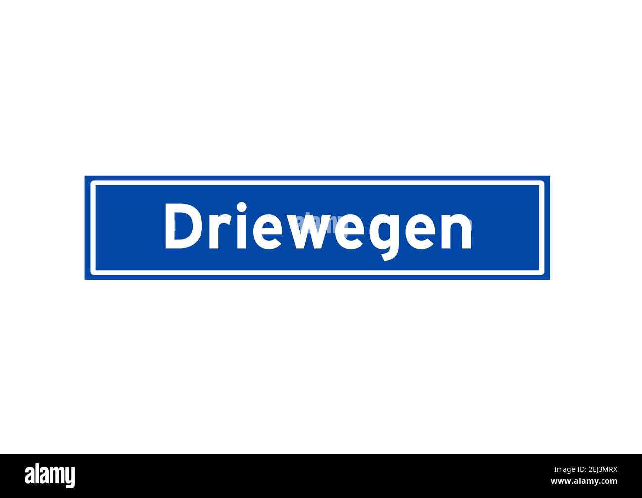 Driewegen isolated Dutch place name sign. City sign from the Netherlands. Stock Photo