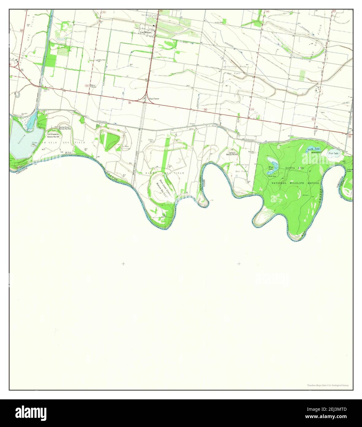 Las Milpas, Texas, map 1962, 124000, United States of America by