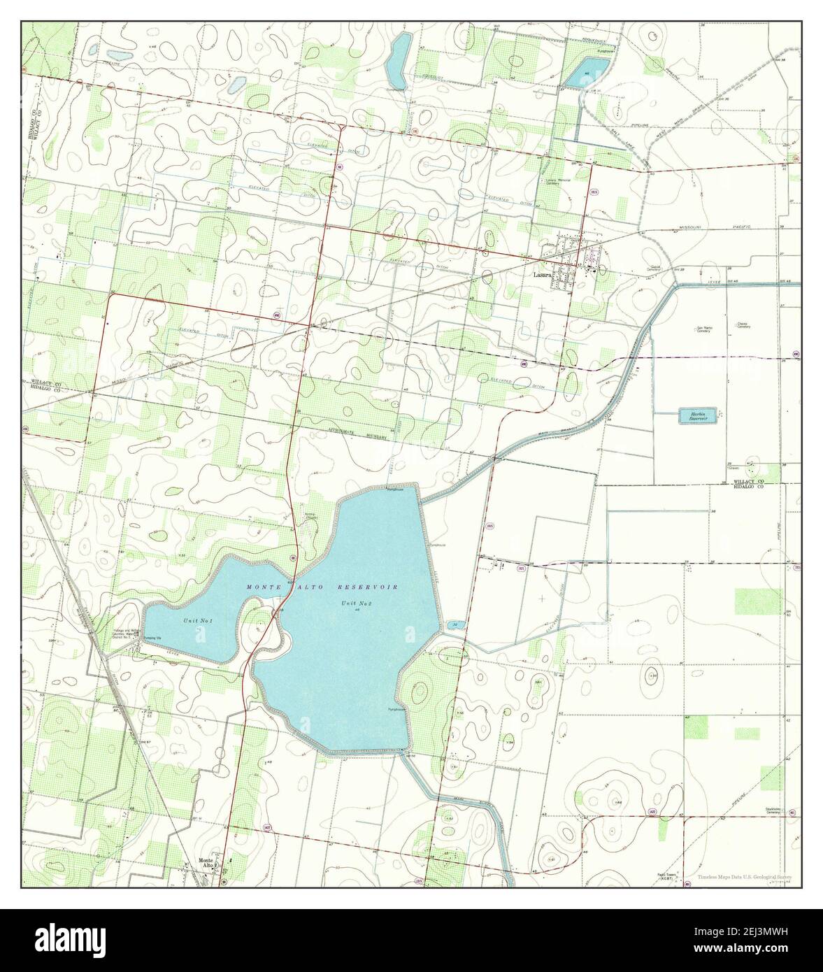 Lasara, Texas, map 1957, 124000, United States of America by Timeless